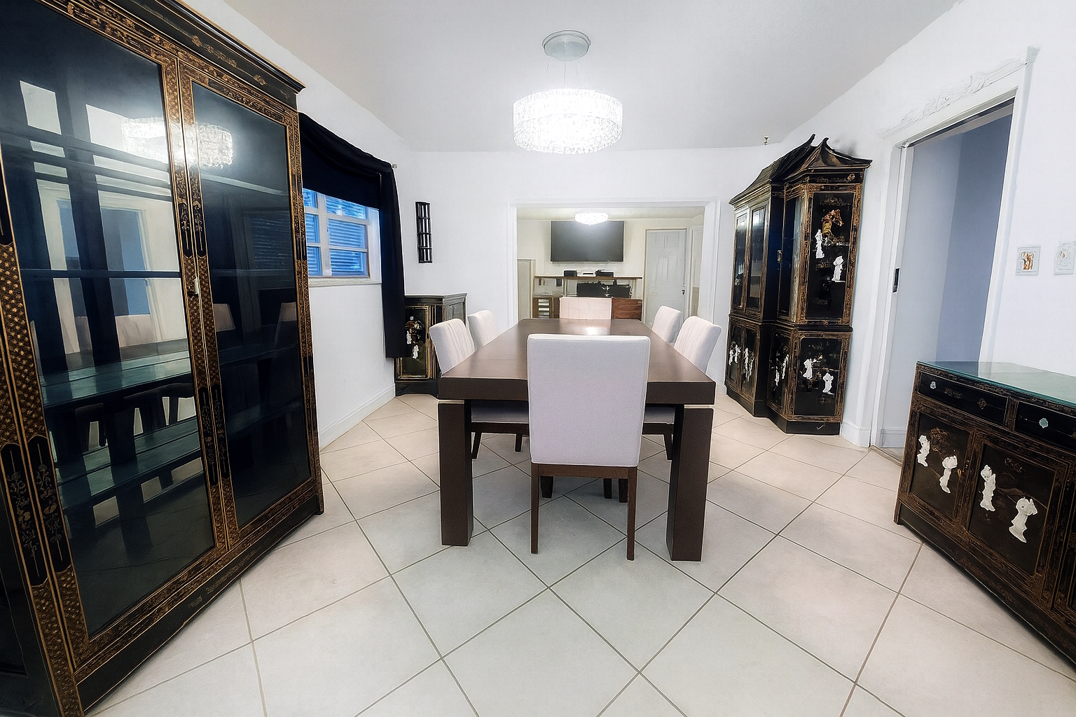 Formal dining room with space for large table